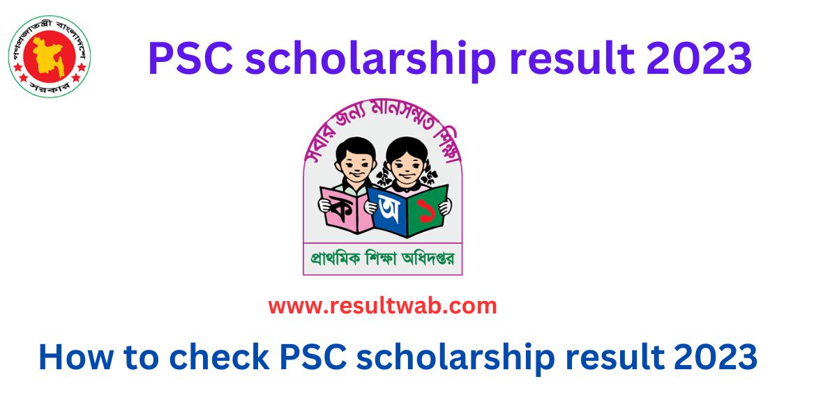 PSC scholarship result 2023 - dpe.gov.bd